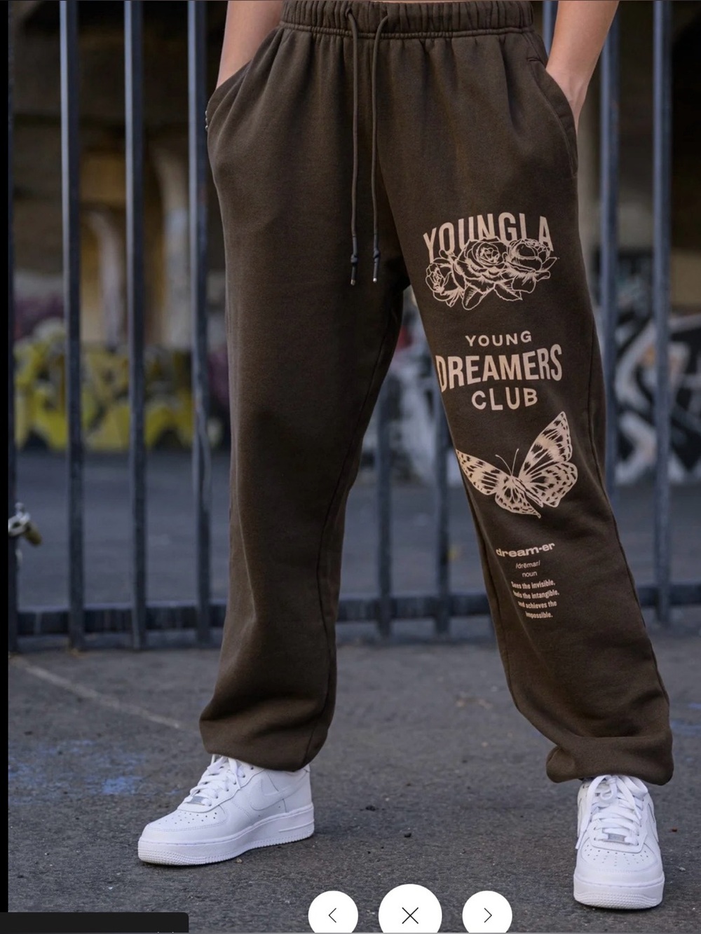 Young Dreamers Club women’s Olive Graphic Sweatpants